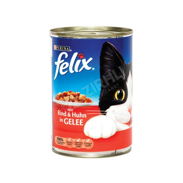 4 ADET Felix Sığır Etli Konserve Kedi Maması 400 Gr ürün görseli 1
