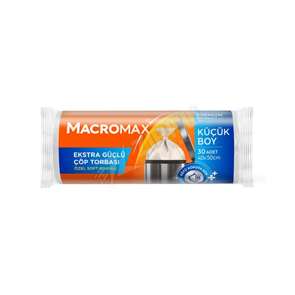4 ADET Macromax Ekstra Güçlü Çöp Torbası Küçük Boy 30'lu Paket ürün görseli 1