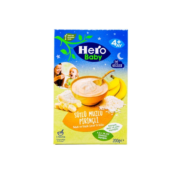 4 ADET Hero Baby Ek Besin Sütlü Muzlu Piriçli 200 Gr ürün görseli 1