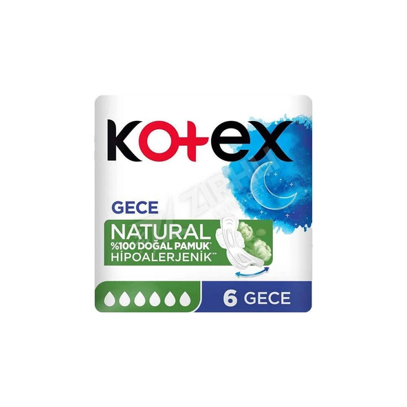 4 ADET Kotex Natural Ultra Single Gece 6Lı ürün görseli 1