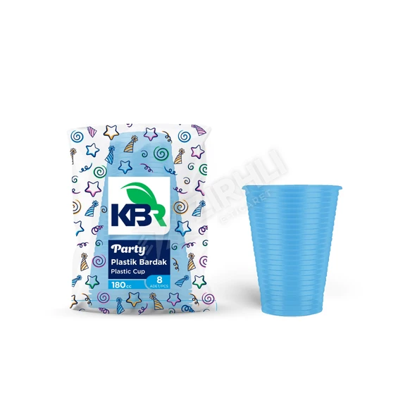 4 ADET Kbr Party Plastik Bardak Mavi 8'li ürün görseli 1