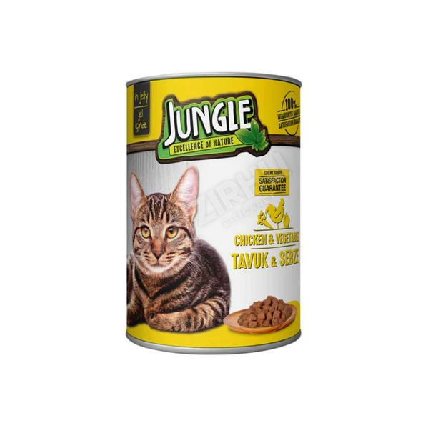 4 ADET Jungle Kedi Konservesi 400 Gr Tavuklu Sebzeli ürün görseli 1