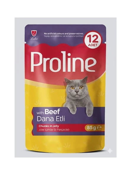 Proline Pouch Dana Etli Yaş Kedi Maması 12  adet 85 GR ürün görseli 1