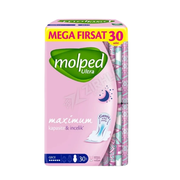 4 ADET Molped Ultra Hijyenik Ped Anatomik Gece Mega Fırsat 30'lu ürün görseli 1