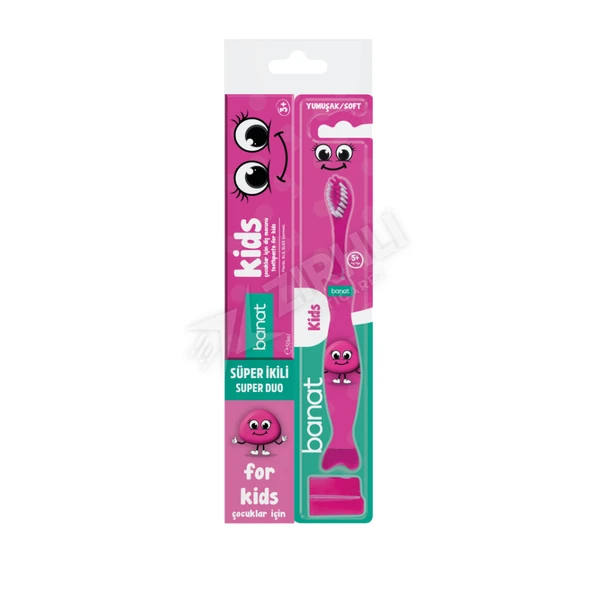 4 ADET Banat Set Kids Yumuşak Diş Fırçası + 50 Ml Macun ürün görseli 1