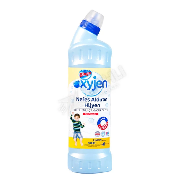 4 ADET Bingo Oksijen Limon Kokulu Çamaşır Suyu 750 Ml ürün görseli 1