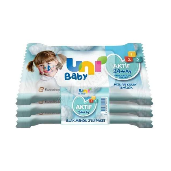 3 ADET Uni Baby Islak Cep Mendili 3 X 15 Li ürün görseli 1