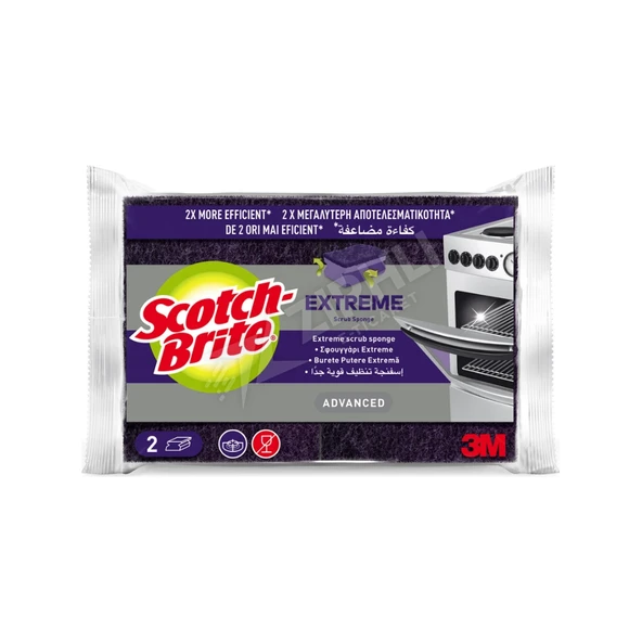 3 ADET Scotch Brite Extreme Tırnak Koruyuculu Bulaşık Süngeri 2'li ürün görseli 1