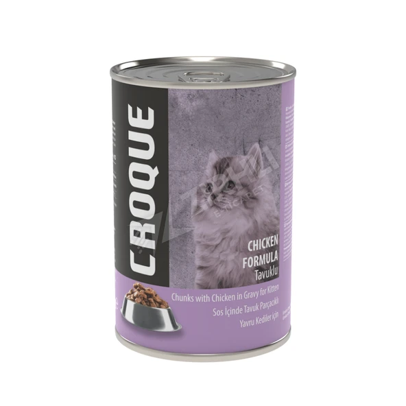 4 ADET Croque Tavuk Etli Konserve Yavru Kedi Maması 400 Gr ürün görseli 1