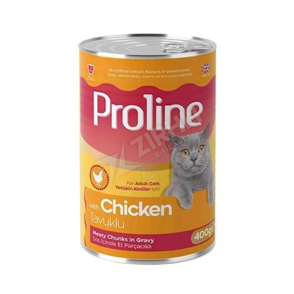 3 ADET Proline Sos İçinde Et Parçacıklı Tavuklu Yetişkin Kedi Maması 400 Gr ürün görseli 1