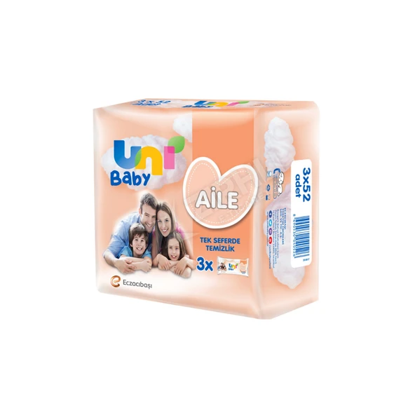 3 ADET Uni Baby Islak Havlu Aile (3 X 52 ) ürün görseli 1