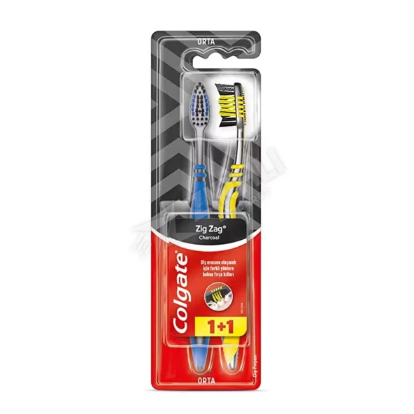 4 ADET Colgate Diş Fırçası Zig Zag Charcoal 1+1 ürün görseli 1