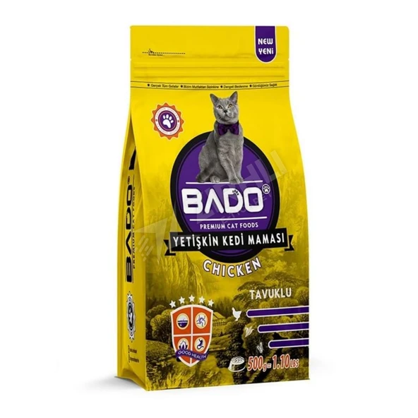 4 ADET Bado Yetişkin Kedi Maması Tavuk Etli 500 Gr ürün görseli 1