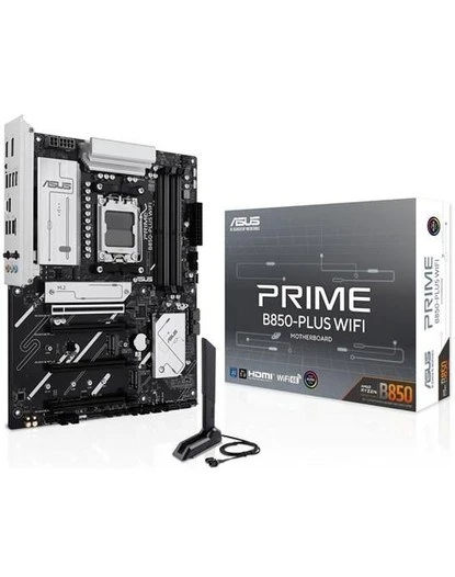 ASUS PRIME B850-PLUS WIFI AMD B850 AM5 DDR5 8000 DP HDMI 3xUSB3.2 WiFi 6E + BT AURA RGB 2.5Gbit LAN ATX 8+2+1 Güç Aşamaları, 1xGen5 M.2, Advanced AI ürün görseli 1