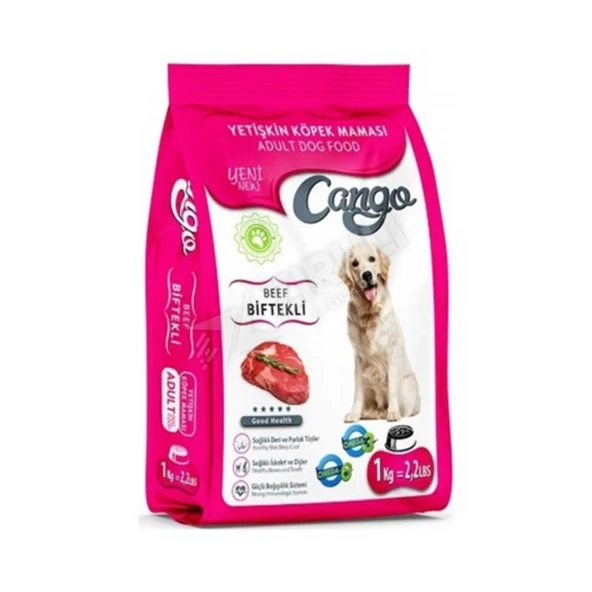 4 ADET Cango Yetişkin Köpek Maması Etli (Biftekli) 1000 Gr ürün görseli 1