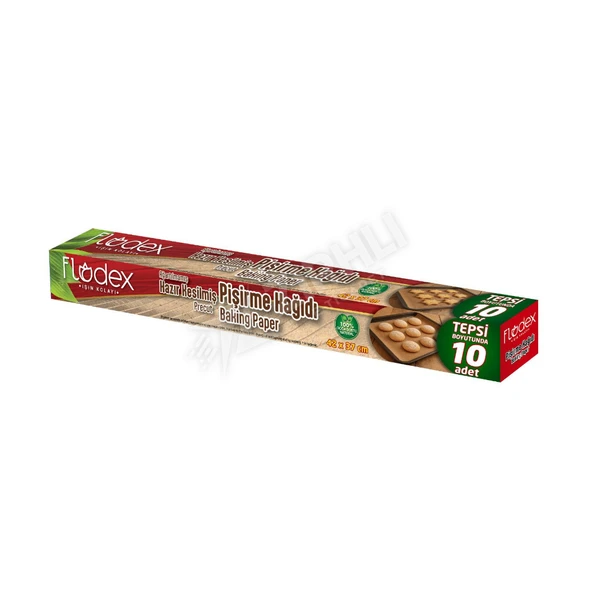 3 ADET Flodex Ağartılmamış Hazır Kesilmiş Pişirme Kağıdı Natural 10'lu ürün görseli 1