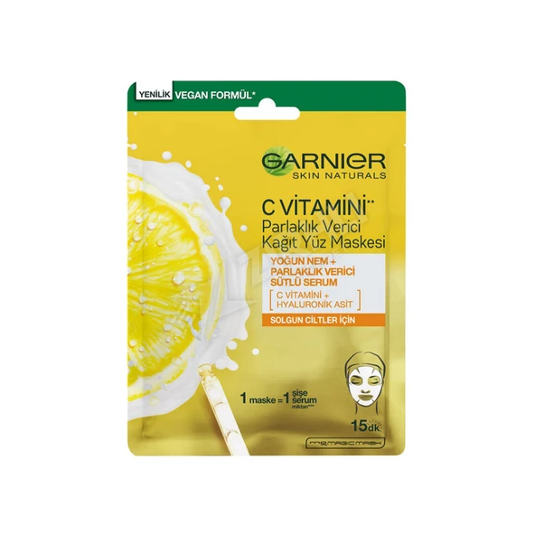 3 ADET Garnıer Maske Yüz Parlaklık Verici C Vitamini ürün görseli 1