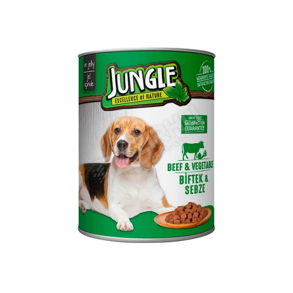 3 ADET Jungle Köpek Konservesi 400 Gr Biftekli Sebzeli ürün görseli 1