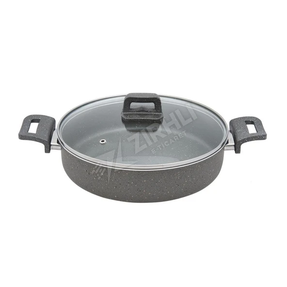 3 ADET Mehtap  Granit Karnıyarık Tenceresi 28 Cm Gri 24079 ürün görseli 1
