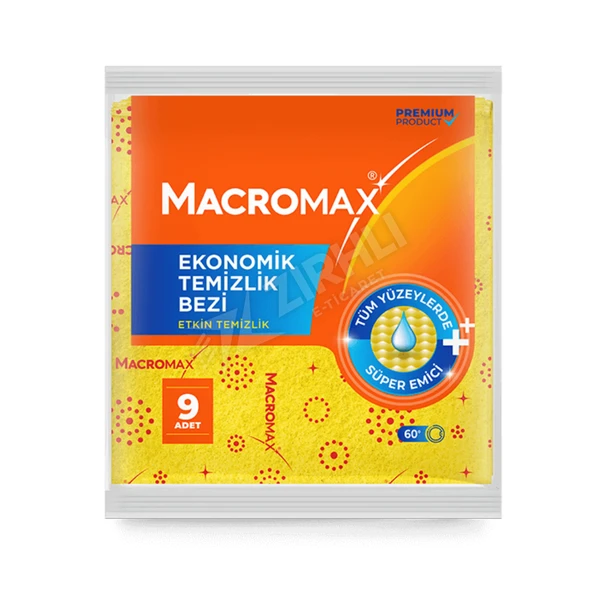 3 ADET Macromax Ekonomik Temizlik Bezi 9 Adet ürün görseli 1