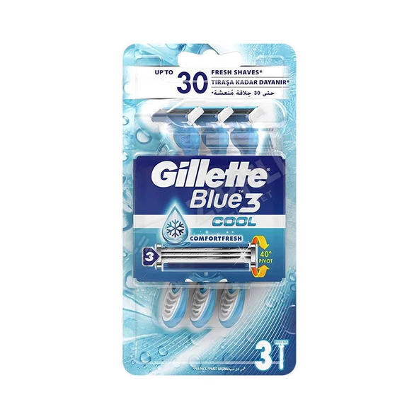 3 ADET Gillette Blue3 Cool Kullan At Tıraş Bıçağı 3'Lü ürün görseli 1