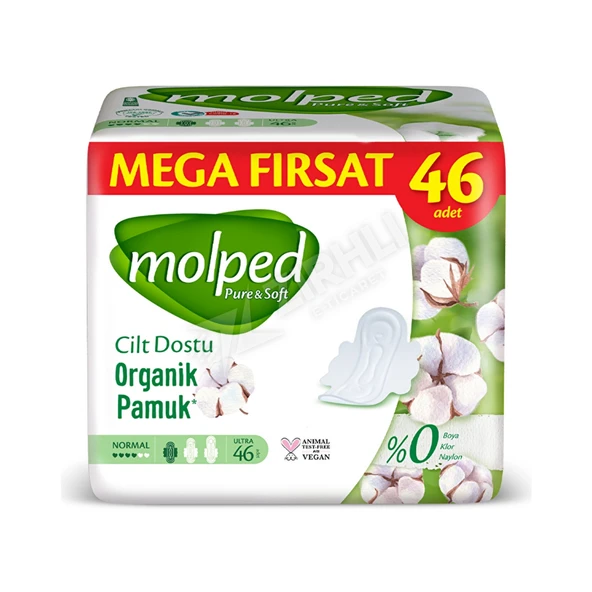 3 ADET Molped Pure&Soft Mega Fırsat Normal Hijyenik Ped 46'lı ürün görseli 1
