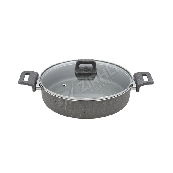 3 ADET Mehtap Granit Karnıyarık Tenceresi 24 Cm Gri 024062 ürün görseli 1