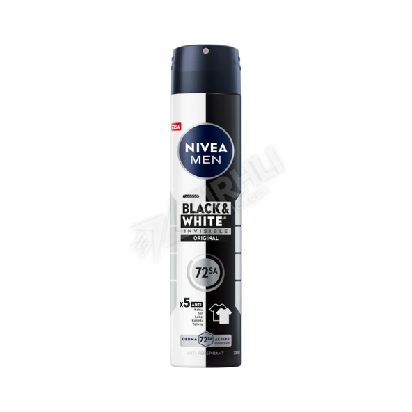 3 ADET Nivea Black & White İnvisible Erkek Deodarant 200 Ml ürün görseli 1
