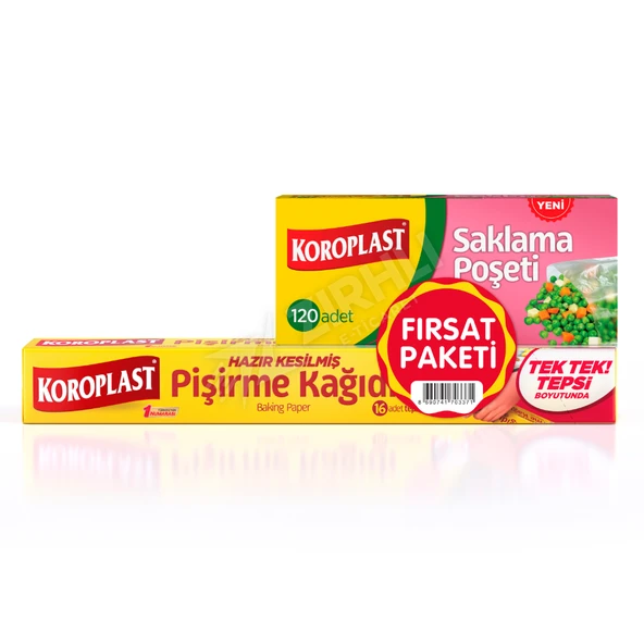 3 ADET Koroplast Pişirme Kağıdı 16'lı Saklama Poşeti 120'li (Fırsat Pak.) ürün görseli 1