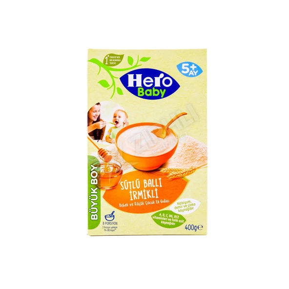 3 ADET Hero Baby Ek Besin Sütlü İrmikli Ballı  400 Gr ürün görseli 1