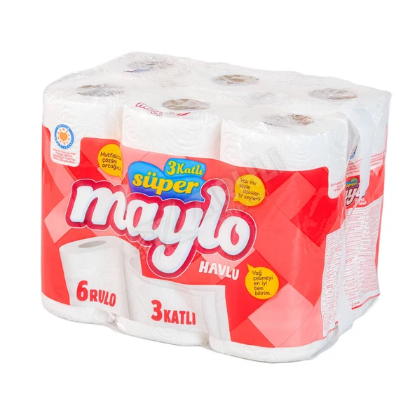 3 ADET Maylo Kağıt Havlu 3 Katlı 6'lı ürün görseli 1