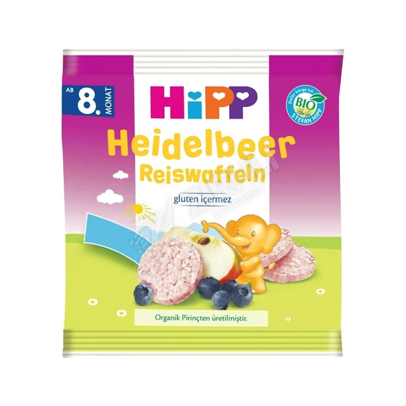 3 ADET Hipp Organik Yaban Mersinli Pirinçli Bebek Gofreti 30 Gr ürün görseli 1