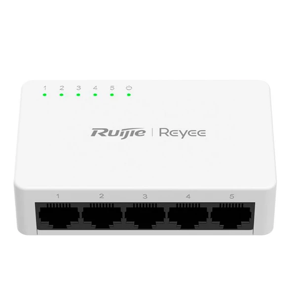 RUIJIE REYEE ES05G-L 5 PORT 10/100/1000 YONETILEMEZ DESKTOP SWITCH PLASTİK KASA ürün görseli 1