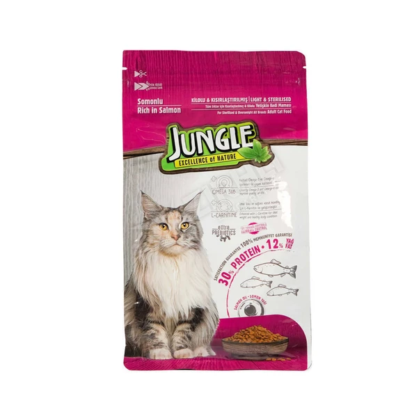 3 ADET Jungle Sterilesed Somonlu Kısır Kedi Maması 500 Gr ürün görseli 1