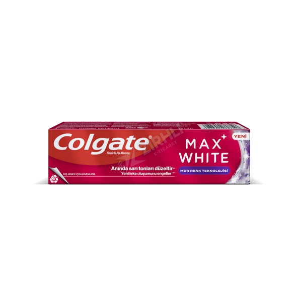 3 ADET Colgate Max White Mor Renk Teknolojisi  Diş Macunu 75 Ml ürün görseli 1