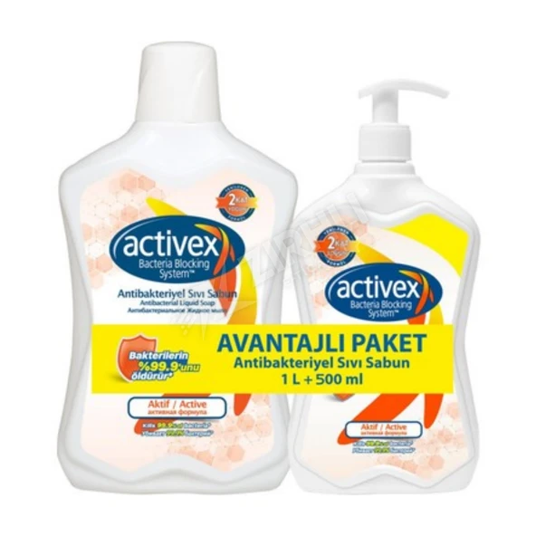 3 ADET Activex Sıvı Sabun Aktif 1 Lt+ 500 Ml Hediye ürün görseli 1