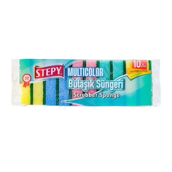 2 ADET Stepy Rengarenk Bulaşık Süngeri 10 Lu ürün görseli 1