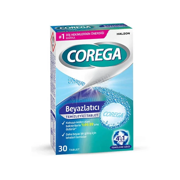 3 ADET Corega Diş Protez Temizleyici Beyazlatıcı Tablet 30'lu ürün görseli 1