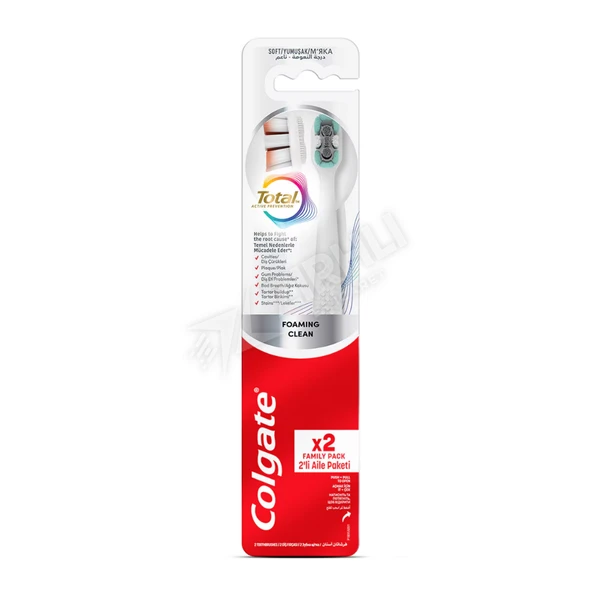 3 ADET Colgate Total Foaming Clean 1+1 Yumuşak Diş Fırçası ürün görseli 1