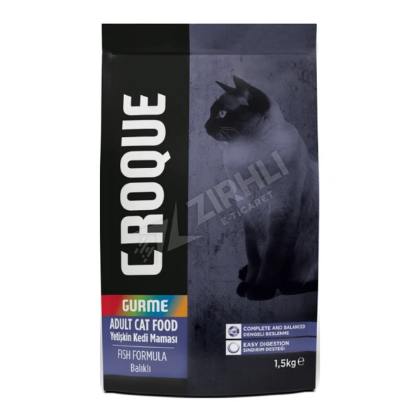 3 ADET Croque Gurme Balıklı Yetişkin Kedi Maması 1.5 Kg ürün görseli 1