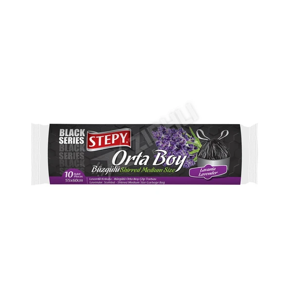 2 ADET Stepy Büzgülü Çöp Torbası Lavanta Kokulu Orta Boy ürün görseli 1
