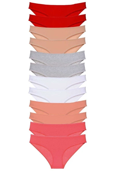 12 adet Süper Eko Set Likralı Kadın Slip Külot Set 5 ürün görseli 1