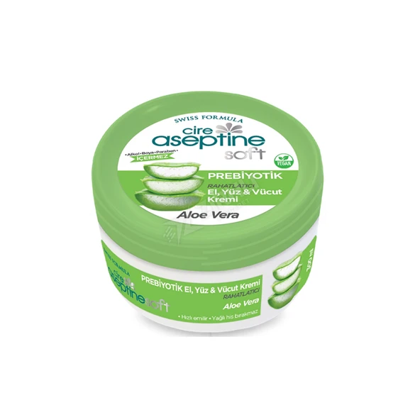 3 ADET Cire Aseptine Soft Prebiyotik El Ve Vücut Kremi Aloe Vera 300 Ml ürün görseli 1