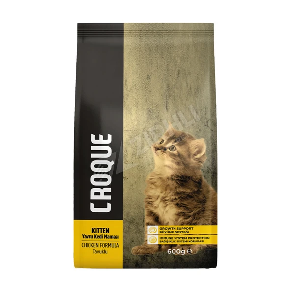 3 ADET Croque Tavuk Etli Yavru Kedi Maması 600 Gr ürün görseli 1