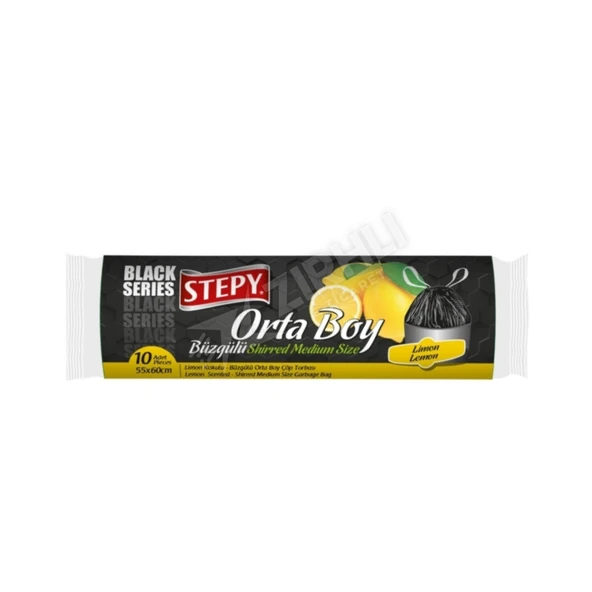 2 ADET Stepy Büzgülü Çöp Torbası Limon Kokulu Orta Boy ürün görseli 1