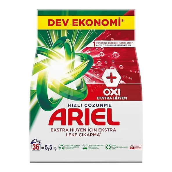3 ADET Ariel Oxi Extra Hijyen Beyazlar 5.5 Kg ürün görseli 1