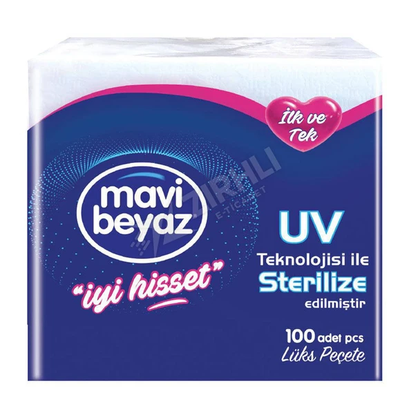 2 ADET Mavi Beyaz Peçete (30 X 30) 100 Lü ürün görseli 1