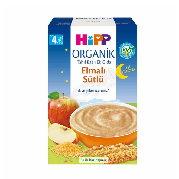 2 ADET Hipp Organik İyi Geceler Elmalı Sütlü Tahıl Bazlı Ek Gıda 250 Gr ürün görseli 1