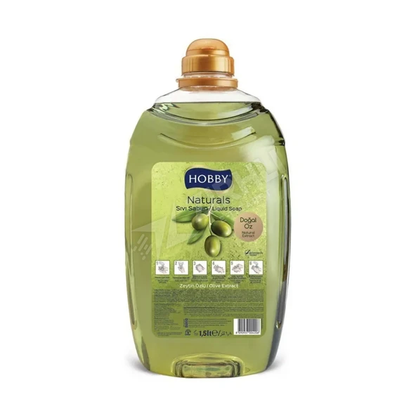 2 ADET Hobby Natural  Zeytinyağlı Sıvı Sabun Gliserinli 1.5 Lt ürün görseli 1