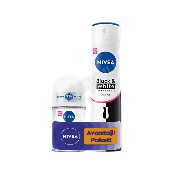 2 ADET Nivea B&W Clear Kadın Deodarant 150 Ml + Roll-On 25 Ml Hediye ürün görseli 1